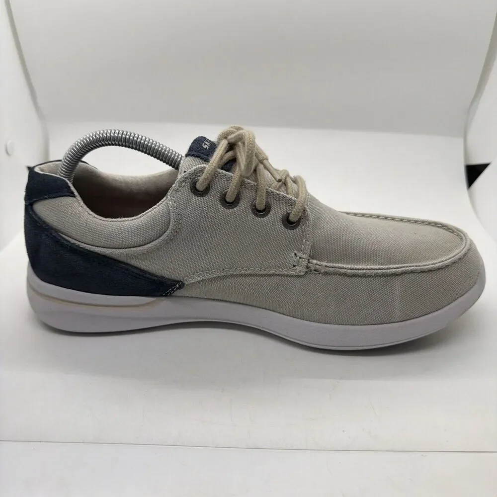 Size 8.5 Skechers Relaxed Fit Elent Arven Men's Boat Shoes Beige 65494